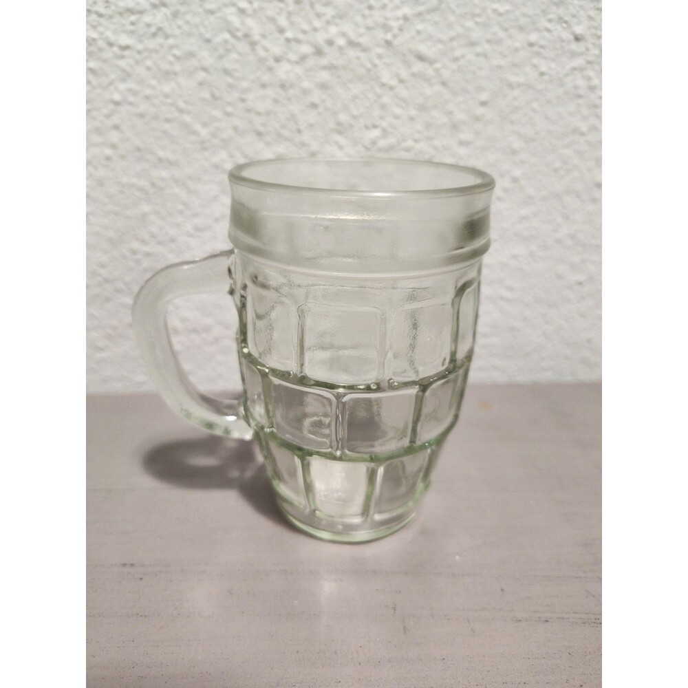 Vintage Anchor Hocking Brick-Style Glass Beer Mug | Grenade Paneled Design | 12